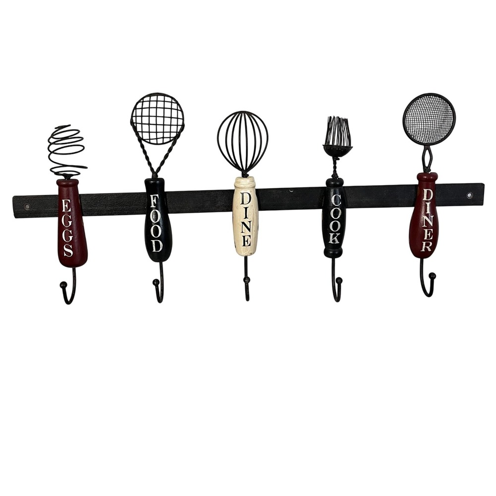 Rustic Primitive Kitchen‎ Tool Themed Wall Hanging Hooks